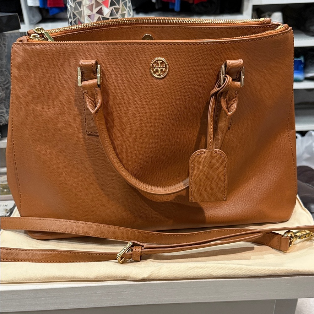 Tory Burch Brown Leather Satchel